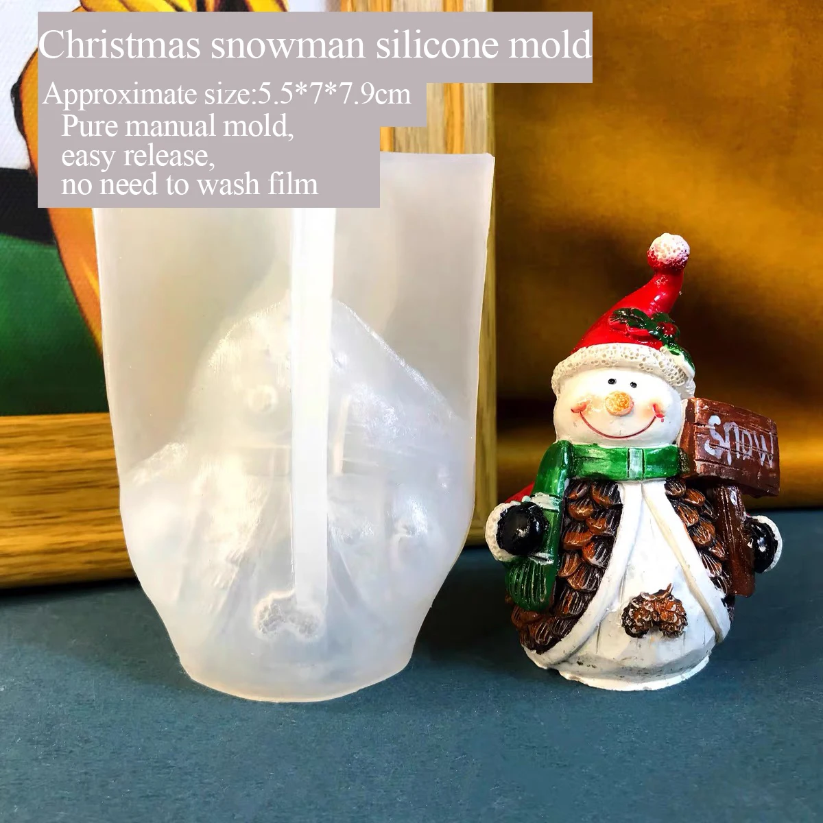 

Christmas Mold Drop Glue Aromatherapy Plaster DIY Mold, Cute Snowman Mold