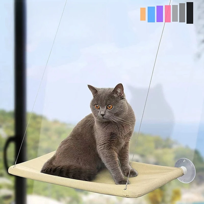 

Suction Cup Cat Hammock Window Cats Hammock Hanging Climbing Frame Collapsible Pets Sunbathing Cat Mat Bed Pet Cats Accessories