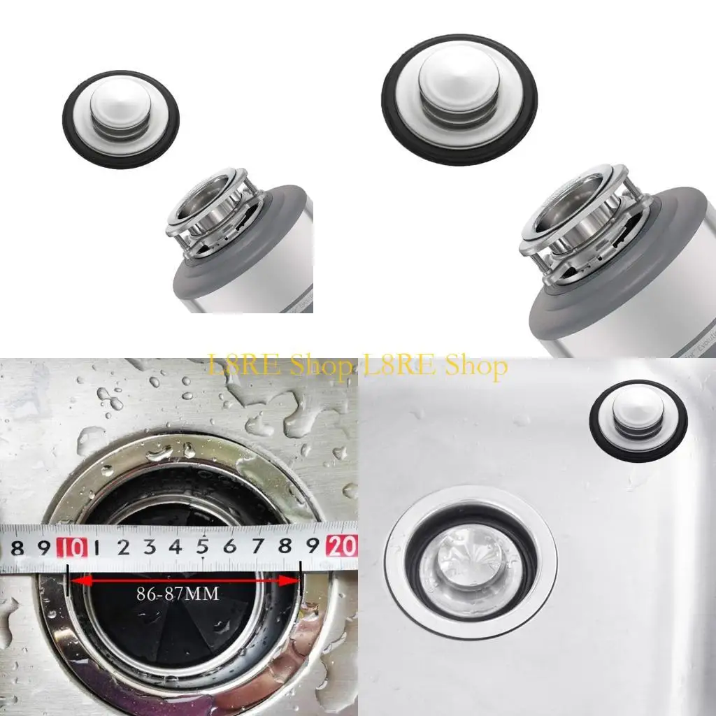 

L8RE Sink Stopper for Garbage Disposals, Stainless Steel Garbage Disposal Parts for Standard Kitchen Drain Size of 3.39in