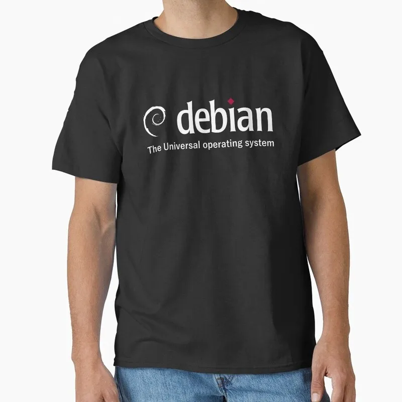 Debian White Linux Ubuntu Linux Operating System Graphic T‑Shirt Short Sleeve Tees Geek IT Developer Fan Gift Streetwear S-6XL