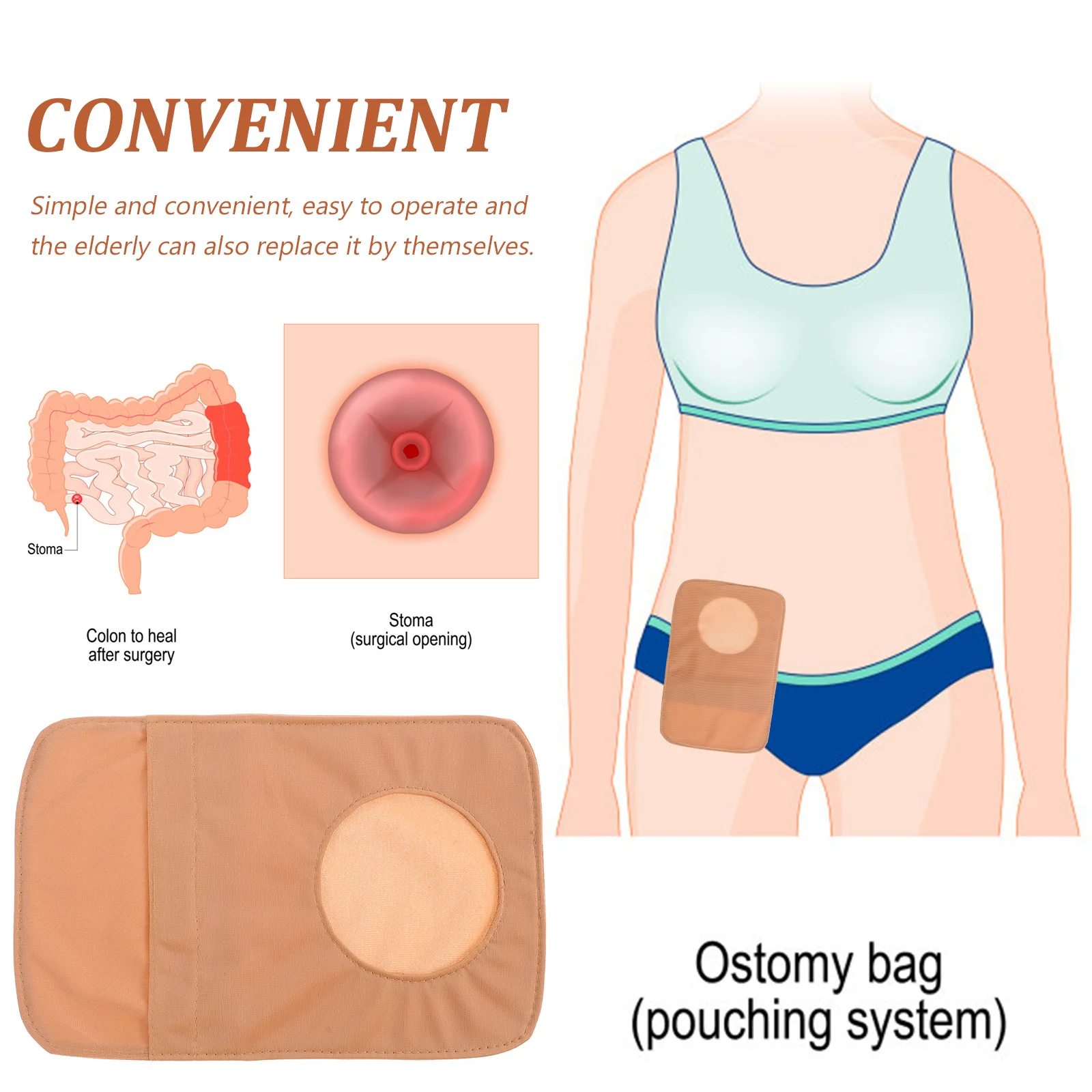 Ostomy Bag Cover Pocket Covers Colostomy Patient Gift High-quality Stretch Fabric