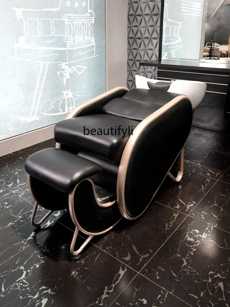 K185 الكذب نصف حوض السيراميك الشامبو فلاشينغ السرير صالون الشعر العناية بالشعر تدليك كرسي نصف الكذب #5