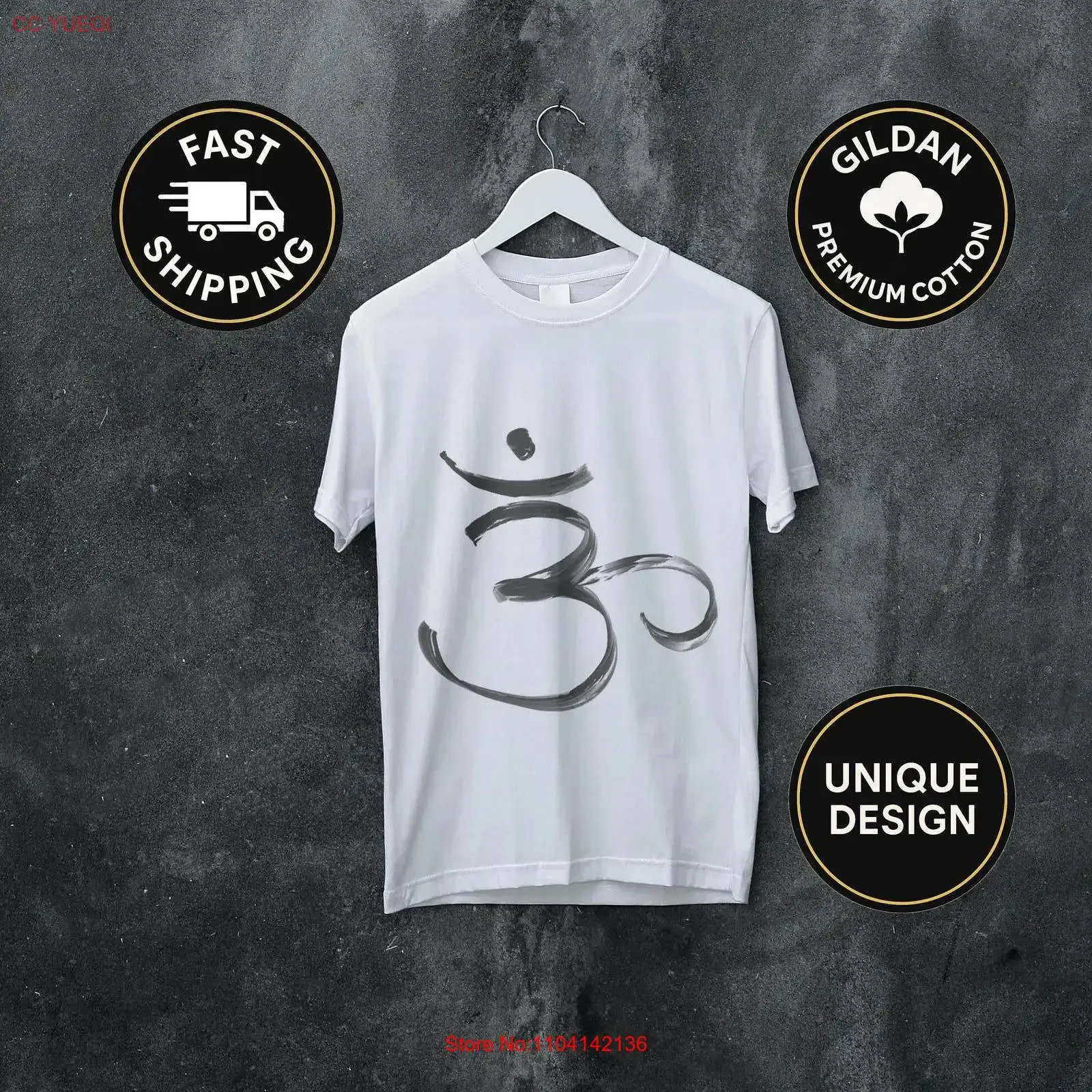Brushstroke Om T Shirt Handdrawn Aum Symbol Artistic Calligraphy Yoga Zen Minimalist Spiritual for Meditators Yogis vintage