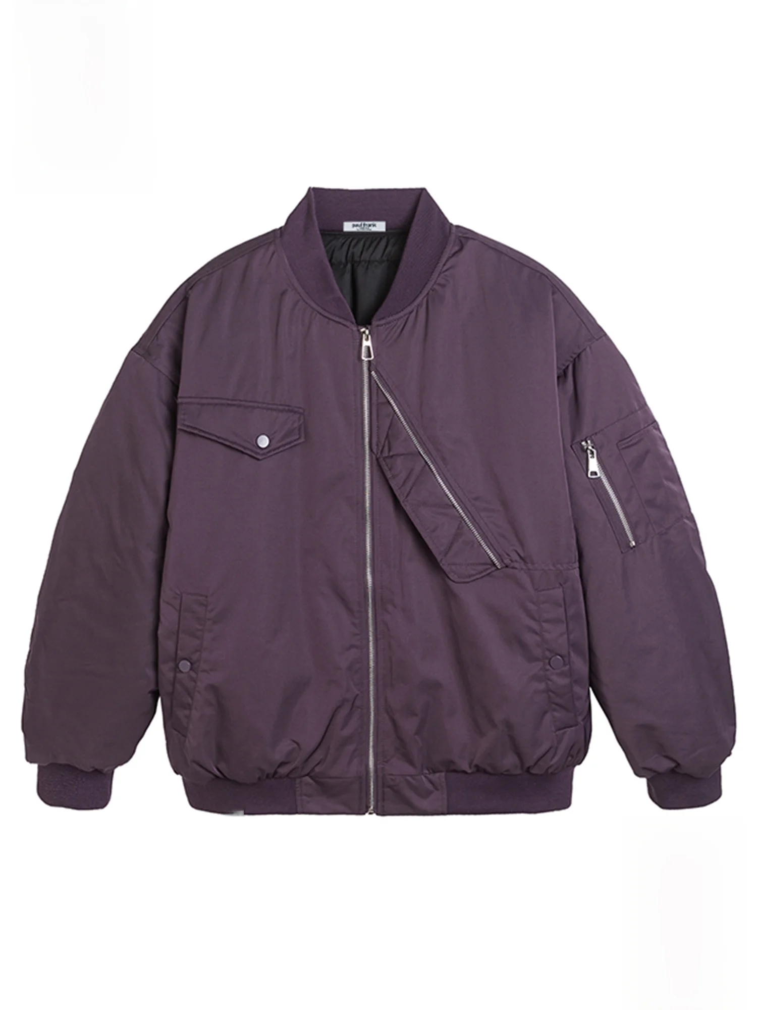 

PaulFrank American Retro Thiened Cotton Jaet Men's Winter Bomber Coat Large Mouth Monkey Flight Clip Zipper Closure Long ...