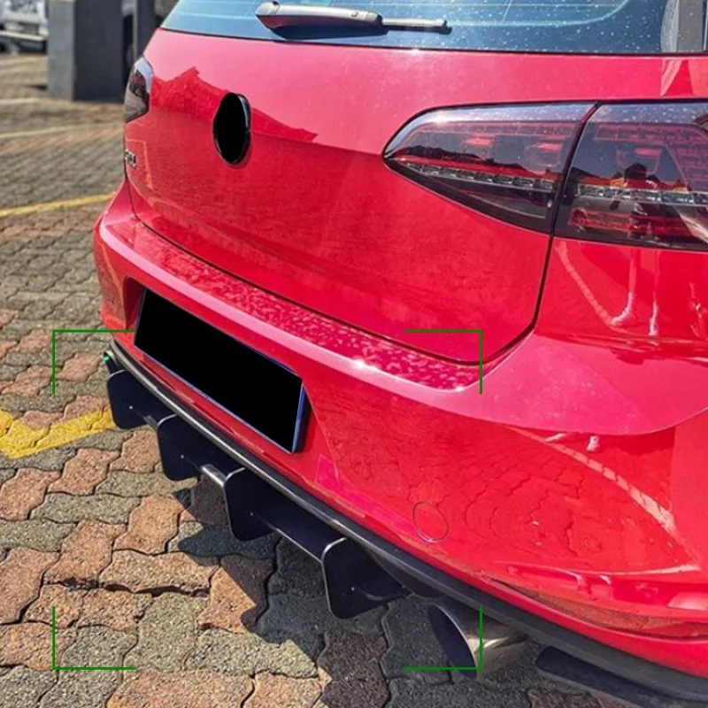 4 Fins Car Rear Bumper Diffuser Rear Side Splitters Spoiler Lip For VW Golf 7 MK7 GTI 2013-2016 ABS Gloss Black Bodykits Tuning - view 4