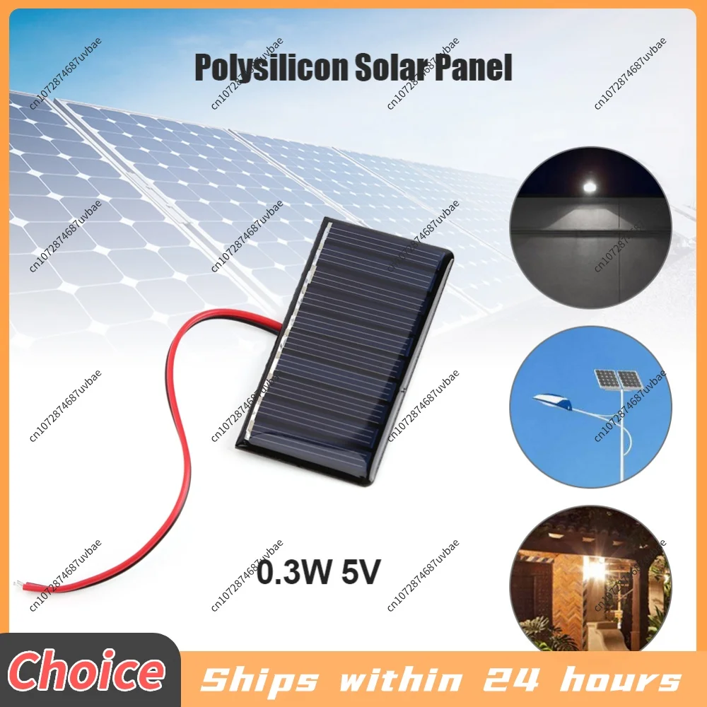 1/2 Pcs 0.3W 5V/0.2W 4V Solar Epoxy Panel Polysilicon Board with Wire Mini Solar System Module for Battery Power Charger Solar