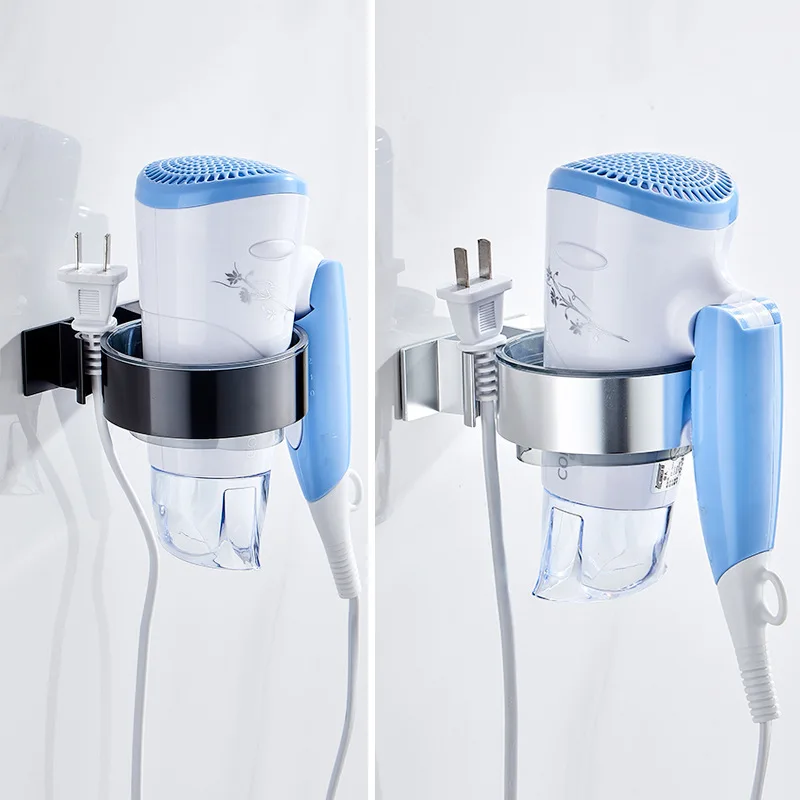 Föhn Rack Perforatie-Gratis Ruimte Aluminium Muur Opknoping Rack Badkamer Föhn Opbergrek Beugel