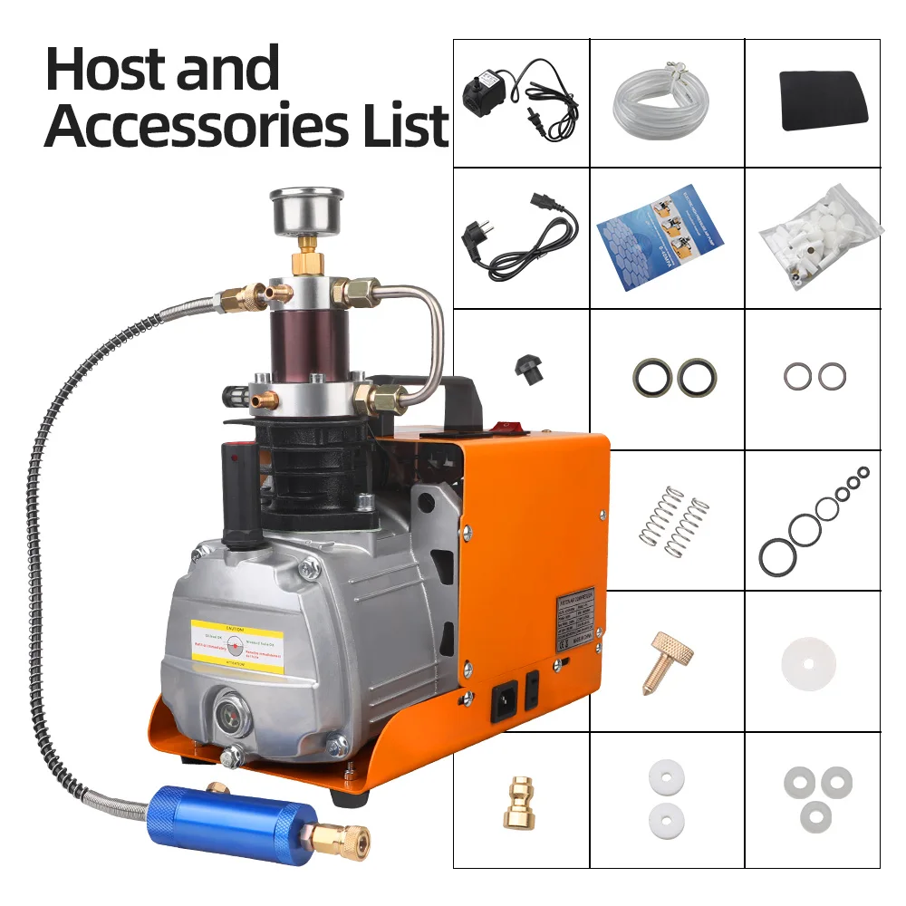 4500psi 30mpa 220v 110v pcp compressor de ar elétrico 300bar bomba de alta pressão para pneumático pcp rifle pistola de ar inflator de mergulho