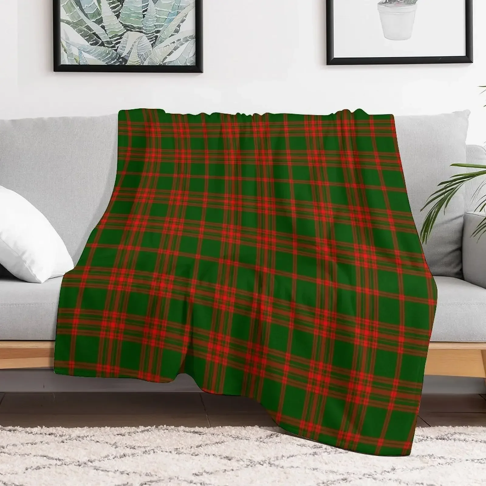 

Clan Menzies Tartan Throw Blanket Decorative Sofa Warm Blankets
