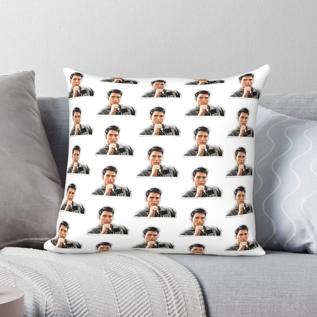 Young Tom Cruise Square Pillowcase Polyester Linen Velvet Pattern Zip Decor Pillow Case Home Cushion Cover 18