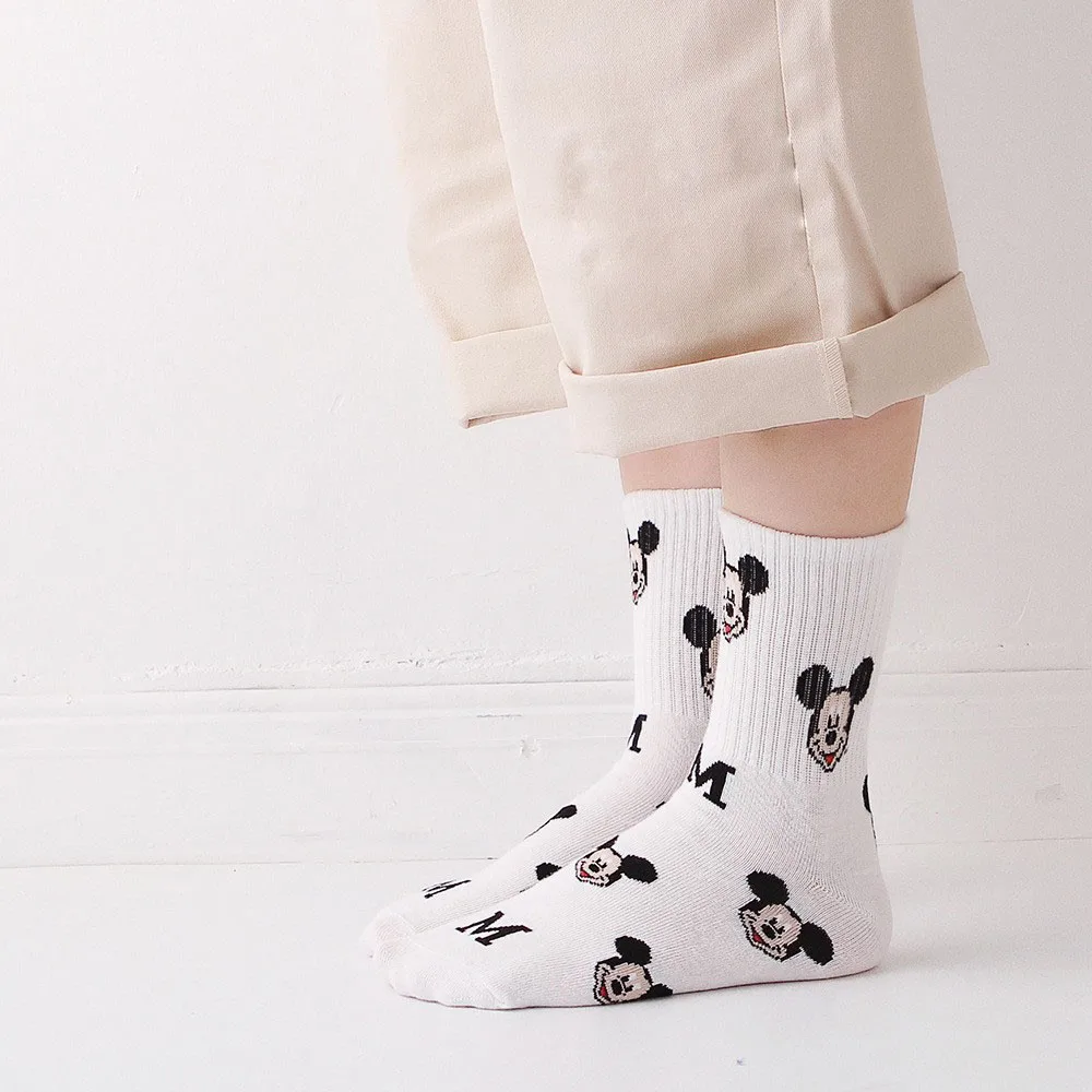 5Pairs miniso disney Hip Hop Street Fashion Nieuwigheid Anime Sokken Mannen Vrouwen Grappige Casual Korte Crew Sokken