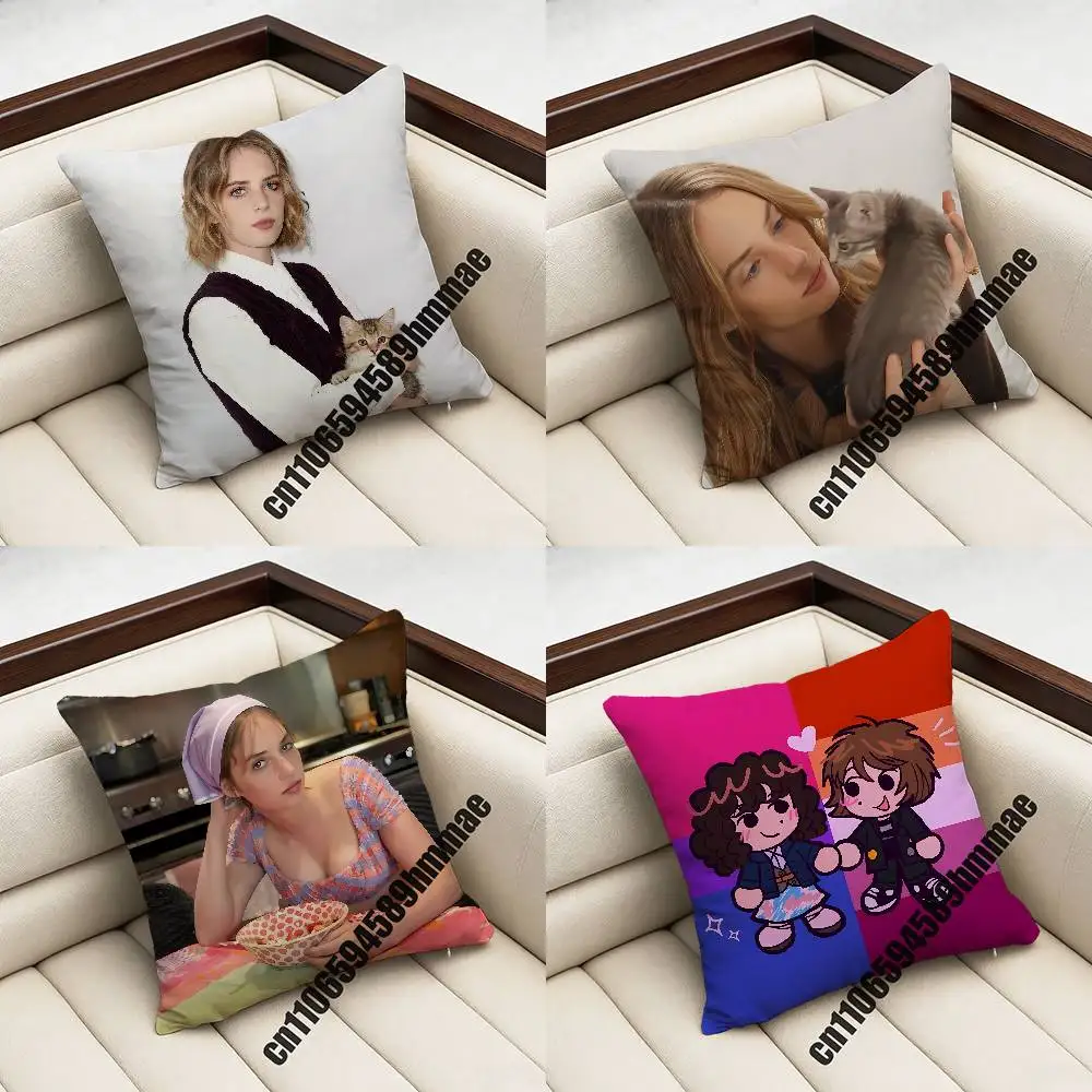 

For Maya Hawke Cat Throw Pillow Case Sham 40x40cm Decoration Square Chair Pillowcase Pad Cover