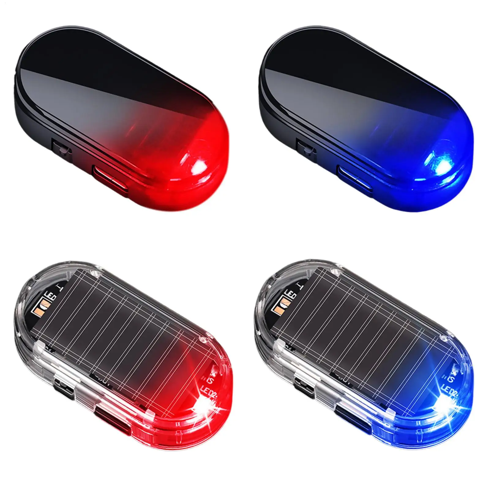 Anti-Theft Alarm LED Light for Car Motorcycles Solar Power in-Night Caution Lamp LED Flashlight Indicator Strobe Warning Light