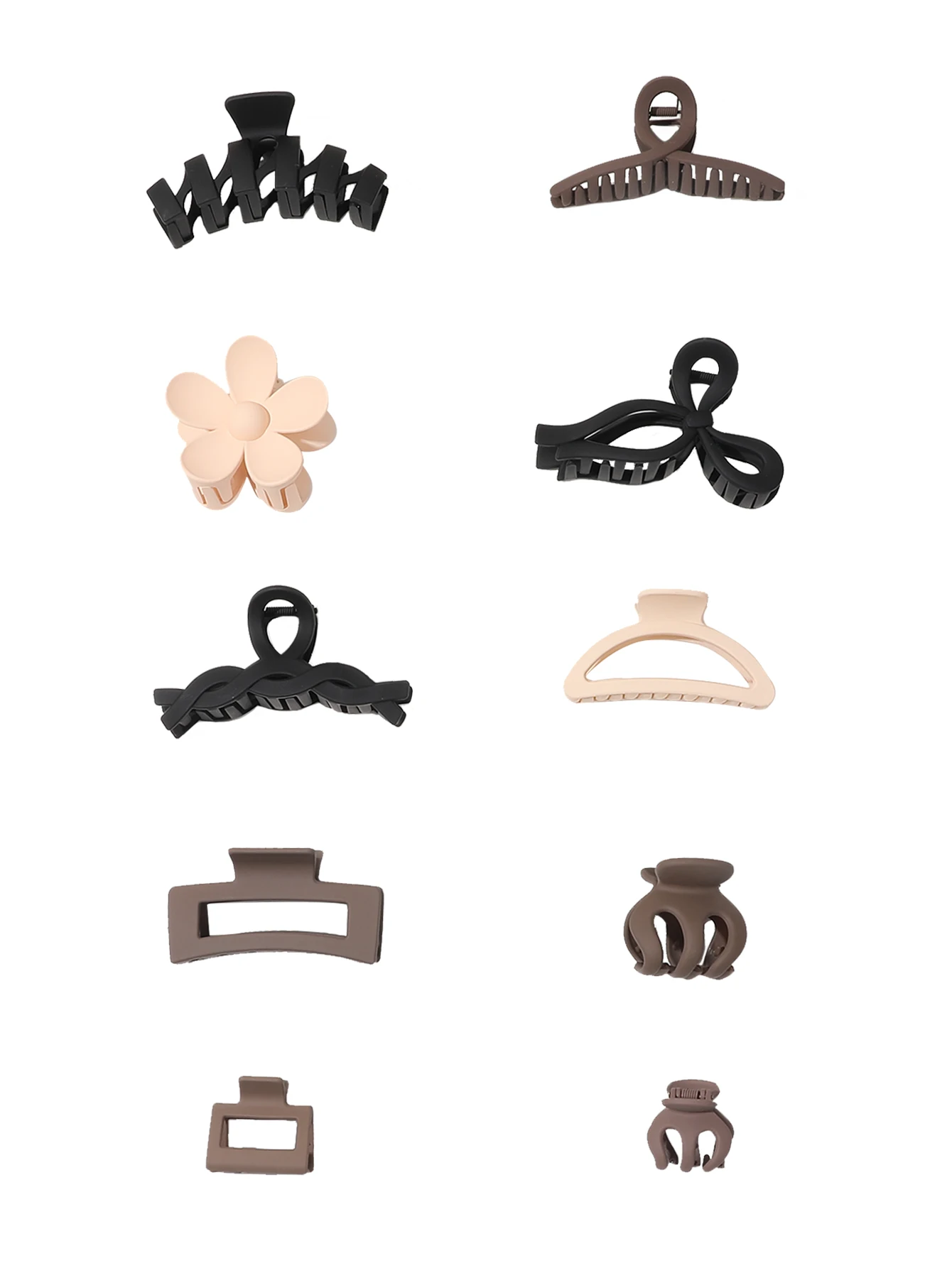 10Pcs Neutral Colors Flower Hair Claw Clips for Women for Thick Hair,Non Slip Hair Accessories with Multi Styles,Ideal for Girls