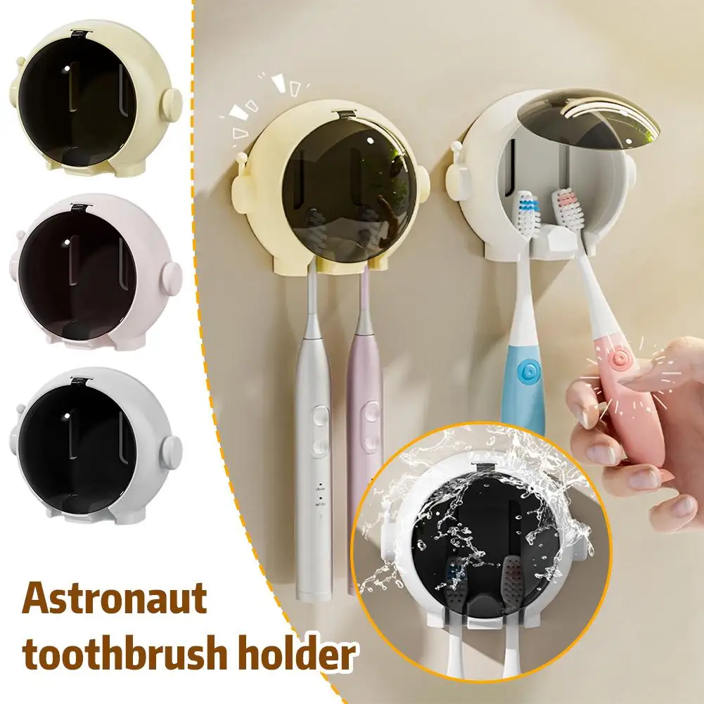 1pcs Astronaut Toothbrush Holder Couple Electric Toothbrush Storage Household Bathroom Rack Supplies Drain C9P8