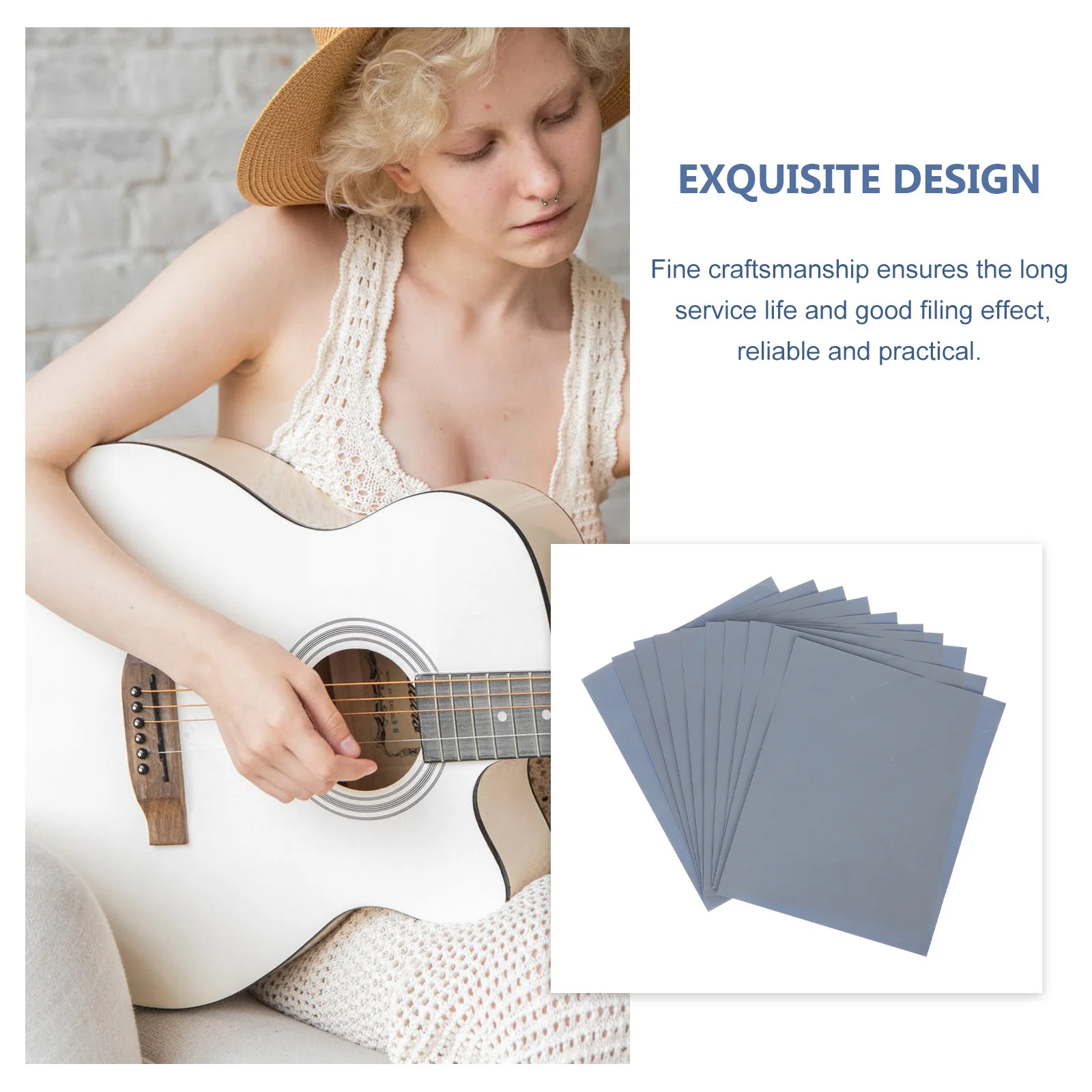 

10 Pcs Guitar S paper Durable High End Material Fret Polishing Luthier Tools Abrasive Cloth Electric Bass Accessories