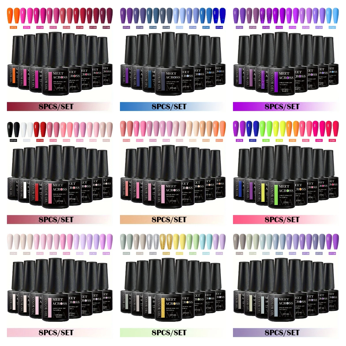 Set di smalti gel per unghie da 7 pezzi HEMA FREE per tutte le stagioni Kit gel Vernis per nail art UV/LED per principianti Manicure Design fai da te semipermanente