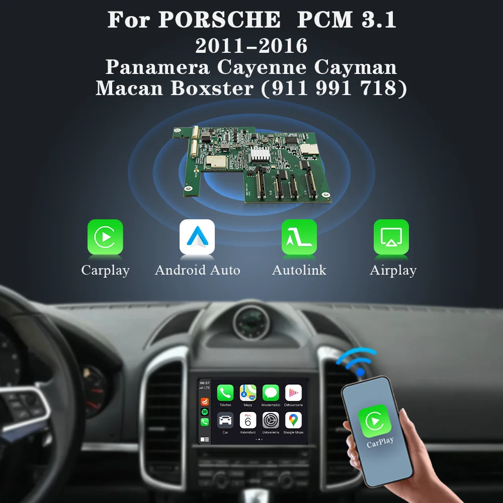 AUTOTOP Linux Wireless CarPlay Interface Box per Porsche PCM 3.1 2011-2016 Panamera Cayenne Cayman Macan Boxster (911 991 718)