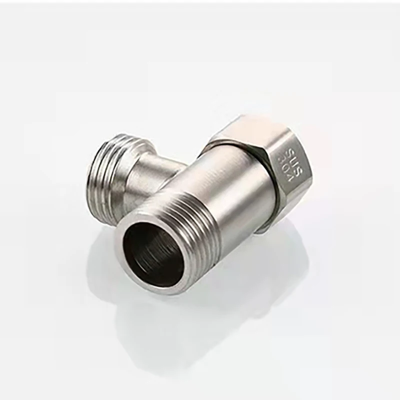 Valvola deviatrice per WC in acciaio inossidabile 304 Adattatore a T G1/2 "Valvola a T Tubo dell'acqua a tre vie per bagno Bidet Spruzzatore Raccordi per doccia