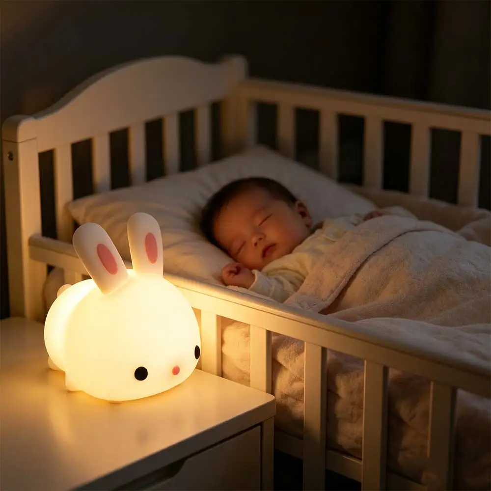 

Cartoon Touch Sensor Rabbit Night Light 16 Colors Colorful Bunny Lamp Dimmable Silicone LED Night Lights Children Room
