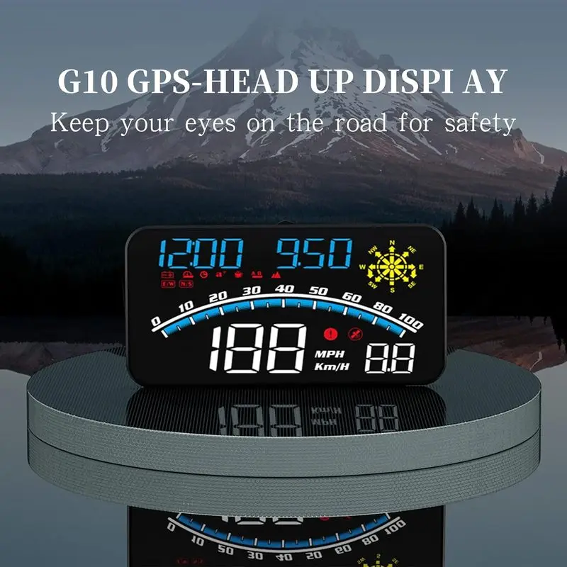 G10 Upgraded 5.5 Inch HUD Head Up Display Digital Speedometer for All Cars Speed Alert Fatigue Driving Reminder Large Screen
