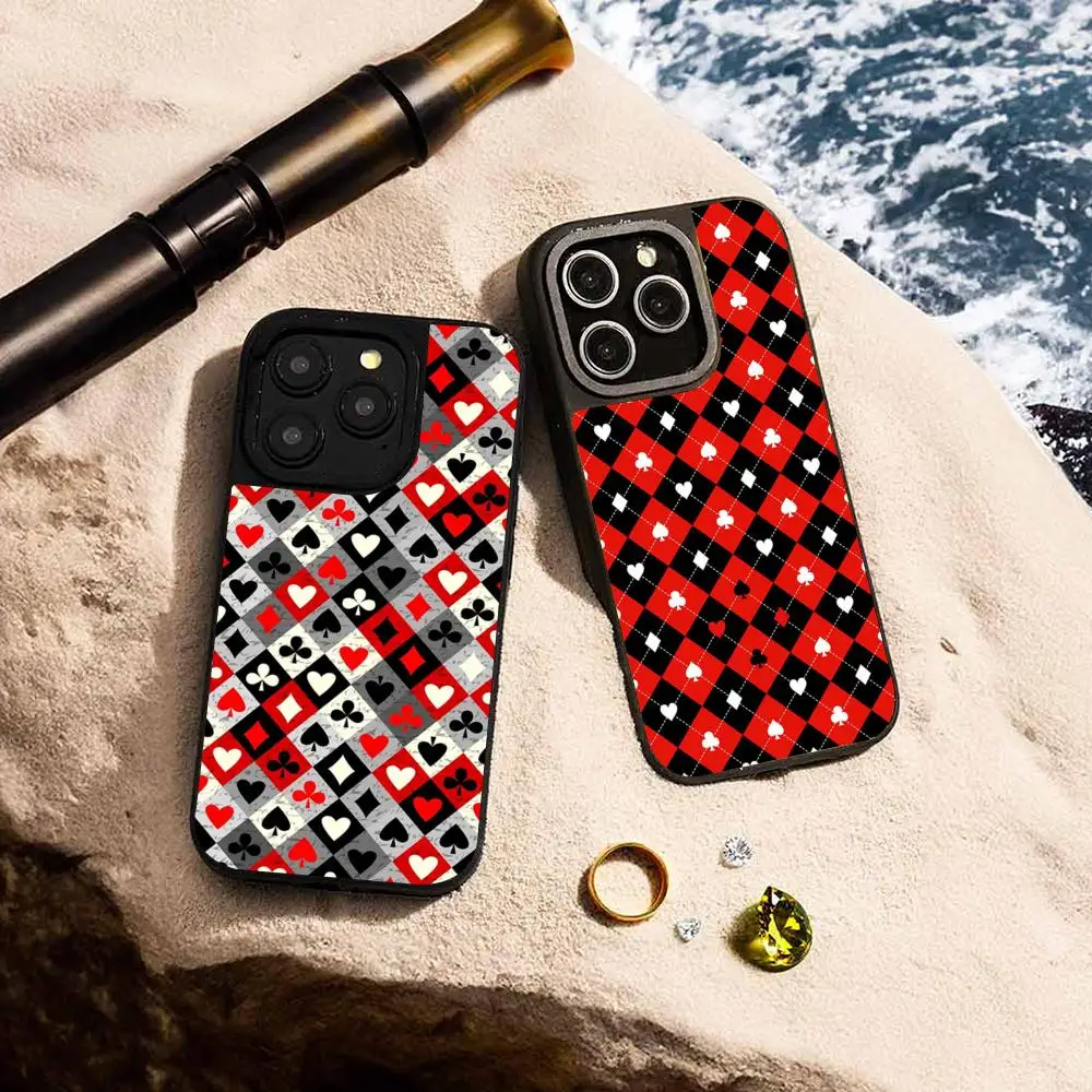 capa-de-celular-com-estampa-de-arte-de-poker-e-design-moderno-para-iphone-17-16-15-14-13-12-pro-max-capa-protetora-de-couro-de-carneiro-com-borda-prateada