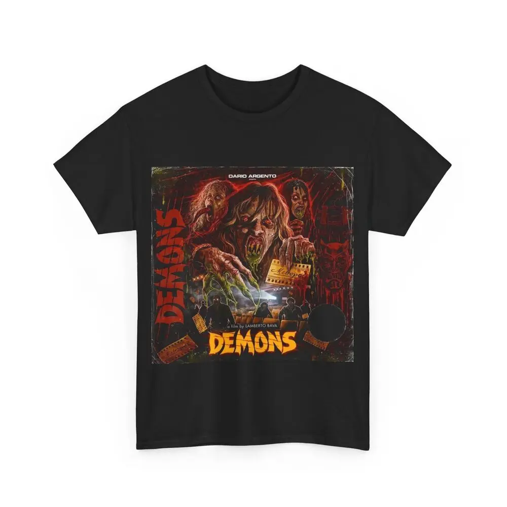 Demons Movie 1985 and Dario Argento Horror Movie T Shirt Heavy Cotton Tee