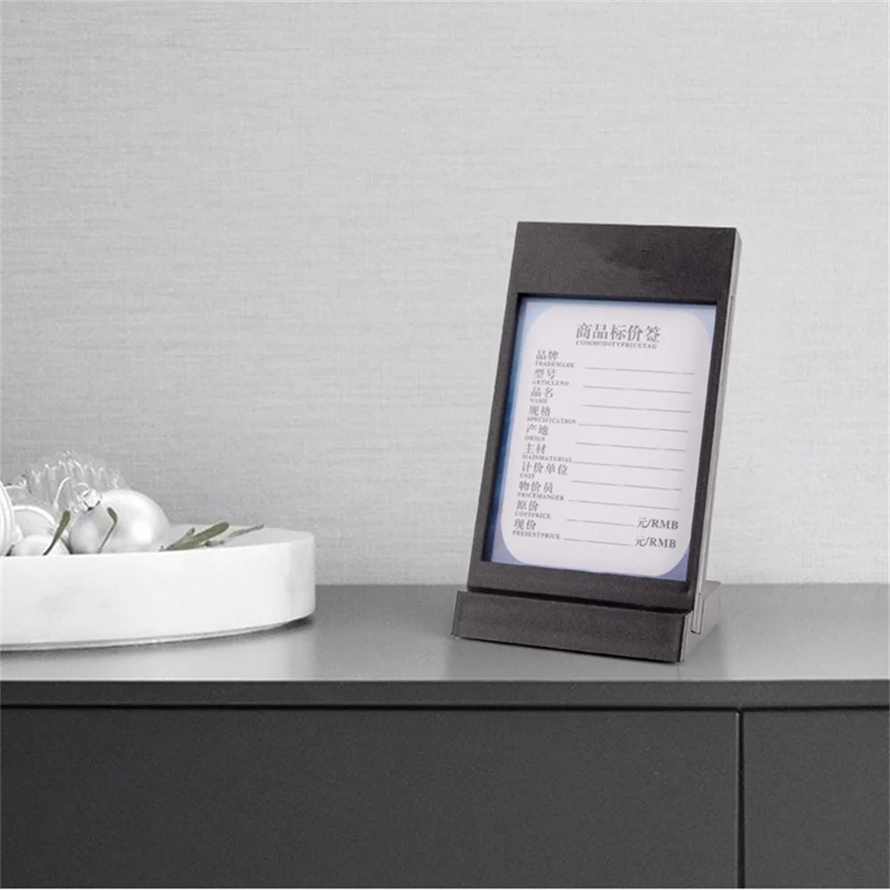 Black Two Use Ways Plastic Small Commodity Price Label Paper Card Sign Holder Tags Display Stand