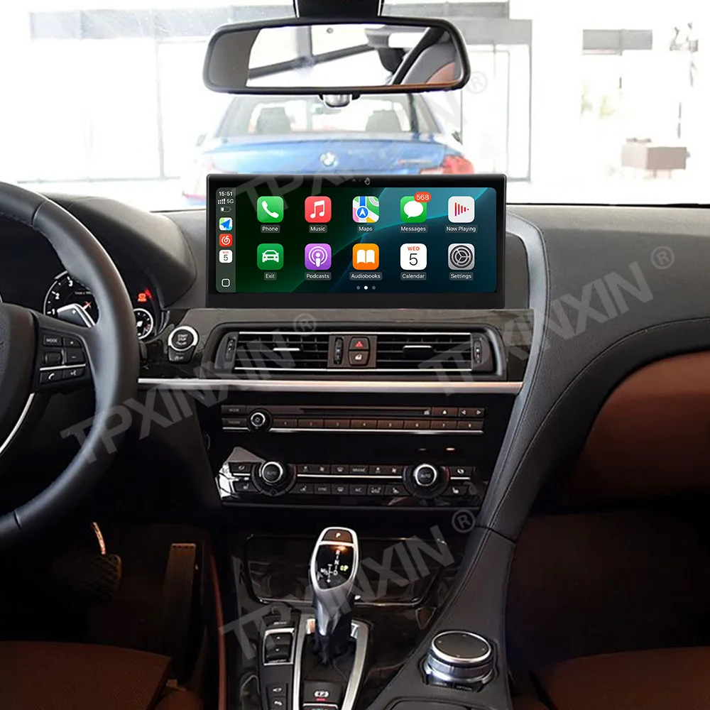Для BMW 6 серии 2009-2016 Carplay GPS-навигатор Мультимедийный плеер 10,25-дюймовый QLED сенсорный экран Android 13, автомобильный радиоприемник