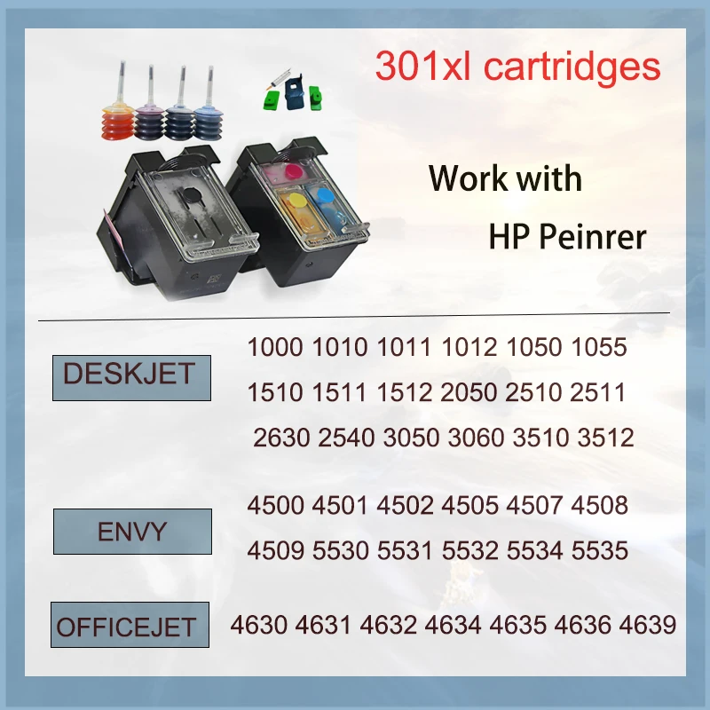 Imagem -03 - Vilaxh-cartuchos de Tinta Remanufaturados para hp 301xl Hp301xl Deskjet T2050 1510 1050 1510 2000 2510 3050a