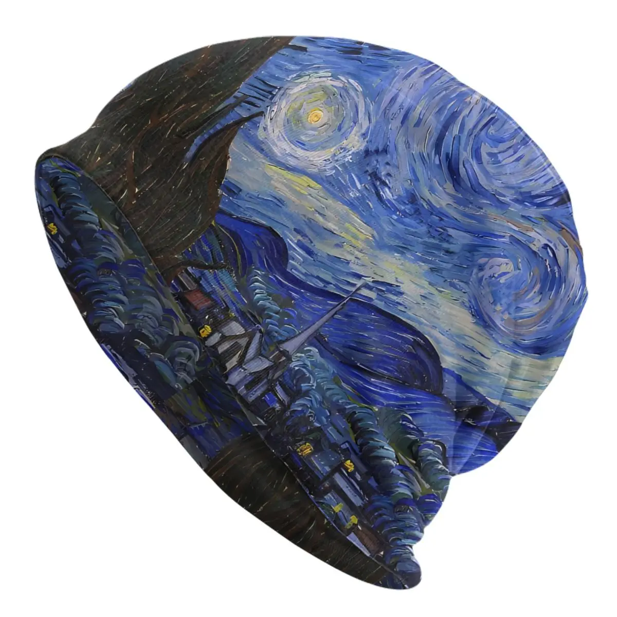 Oil Painting Art Beanies Caps The Starry Night By Vincent Van Gogh Thin Hat Spring Bonnet Hats Men Women's Street Ski Cap