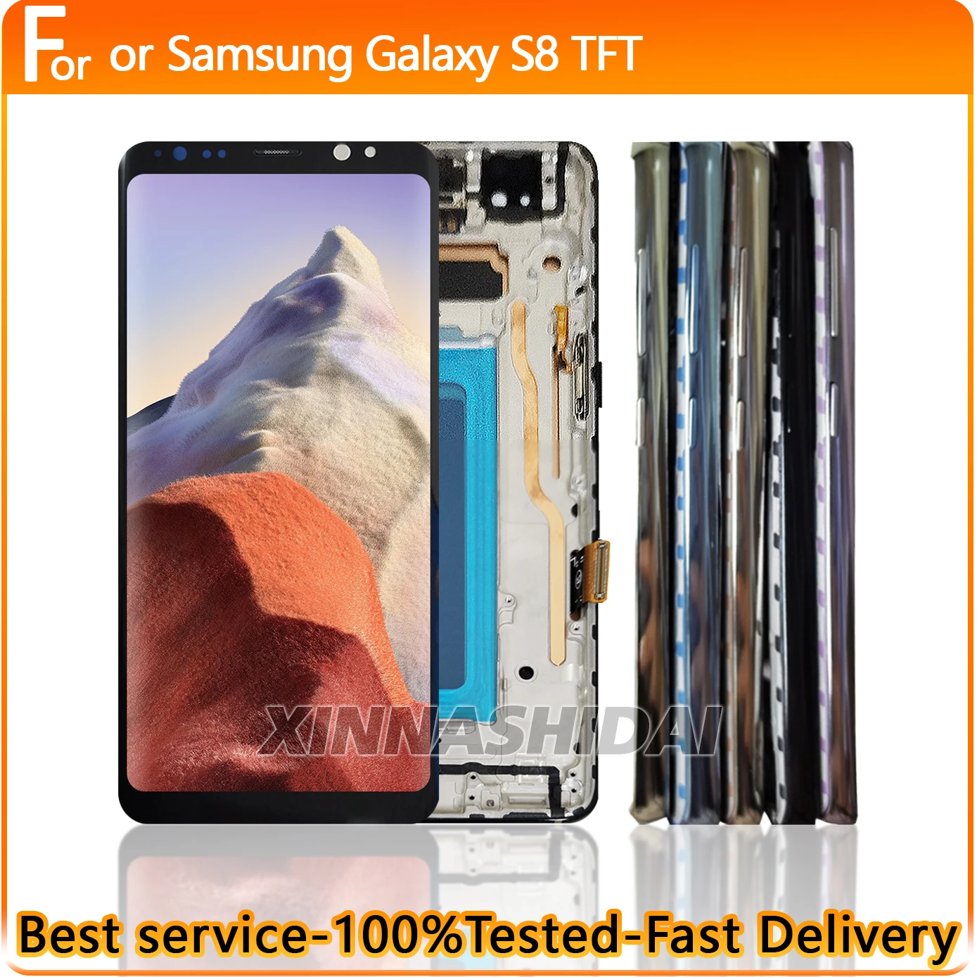 tft-品質の液晶サムスンギャラクシー-s8-g950f-g950-g950u-ディスプレイタッチスクリーンデジタイザアセンブリの交換フレーム