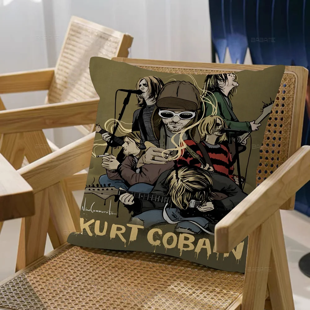 Singer Kurt Cobain Stitch Lucky Dragon Pillow Cover Sofa Cushion Cover Home Room Decoration Children Gift