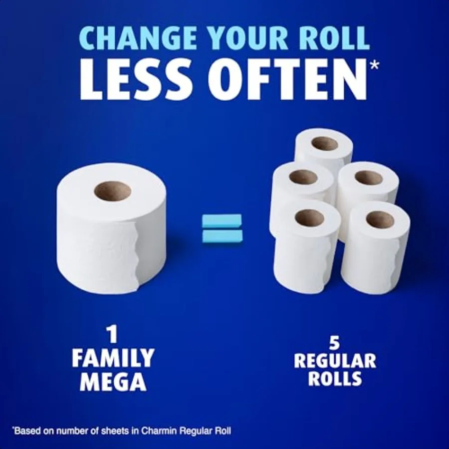 Carta igienica ultra morbida Cushiony Touch 18 Mega Rolls Famiglia = 90 Rotoli Regolari L'imballaggio può variare