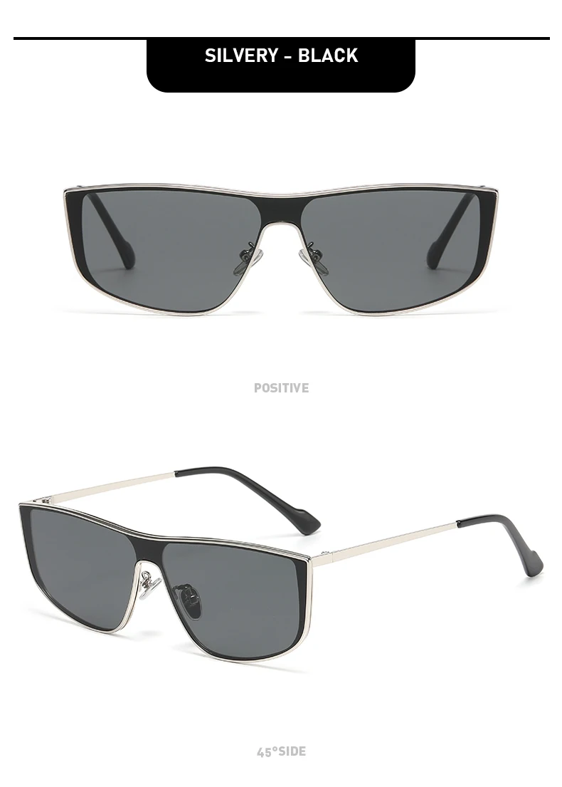 Einteilige Sonnenbrille mit Metallrahmen, modische und hochwertige Sonnenbrille für quadratische und runde Gesichter für Damen und Herren 2507 – Detail 12
