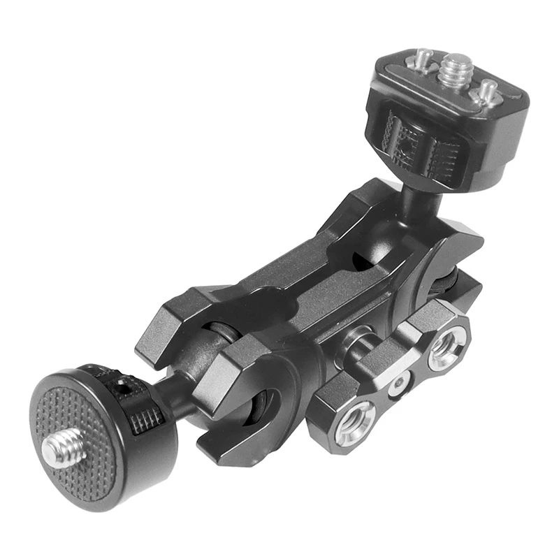 Neuer, verbesserter, universell einstellbarer Doppelkugelkopf 1/4 bis 3/8 Zoll, magischer Arm, Monitorhalterung, Zubehör für DSLR-Kamera-Käfige, unterstützt 5 kg – Detail 12