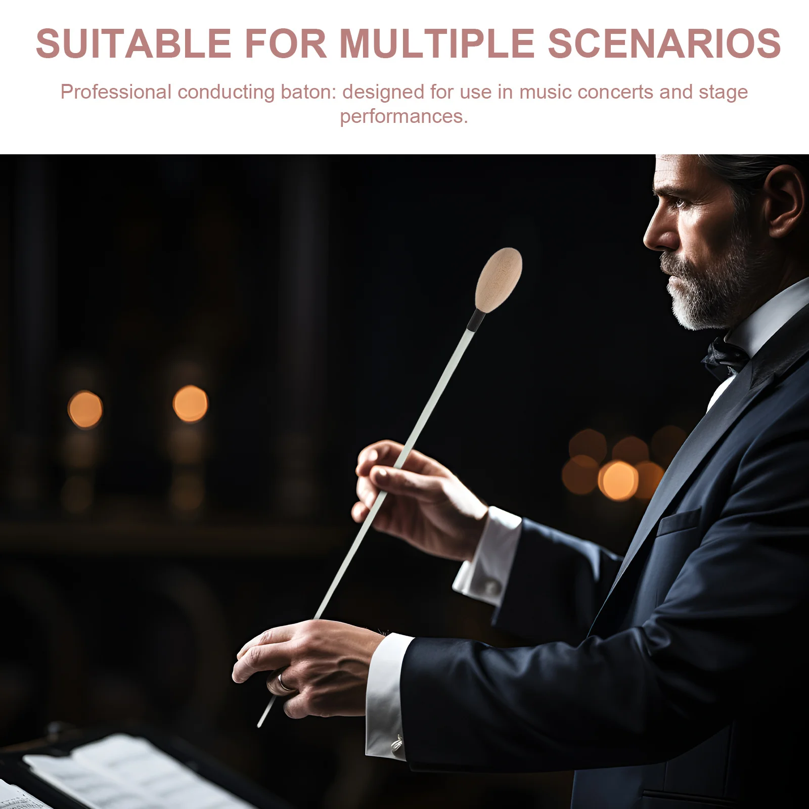 

Orchestra Conductors Stick Wooden Handle Precision Control Music Band Choral Symphony Wood Rhythm Sticks Conductors Stick