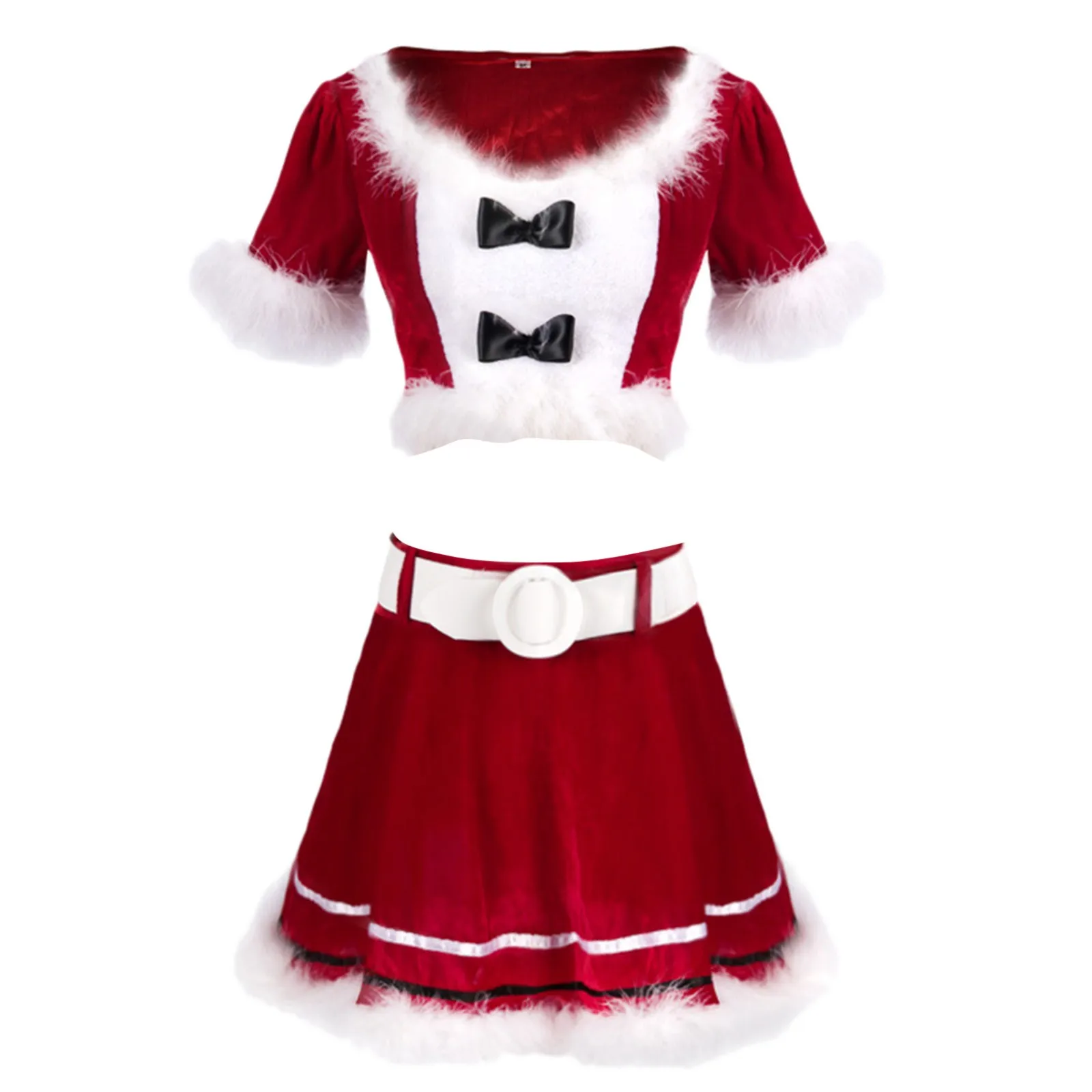 Mooie Rode Meid Lolita Jurk Kawaii Halloween Outfits Schort Meid Kawaii Kerstjurk Santa Claus Cosplay Kostuum Vrouwen