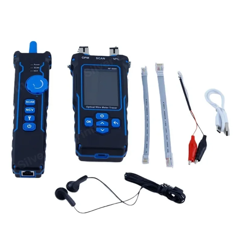 NF-8508 Network Cable Tester LCD Digital Rechargeable Network Line Finder Wire Tracker PoE Checker Optical Wire Meter