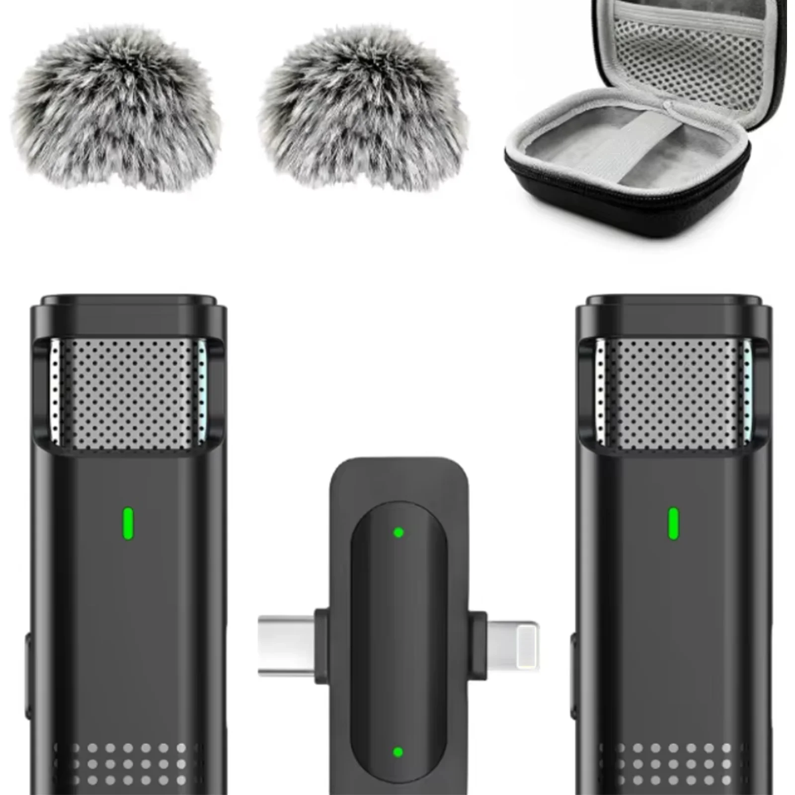 

NPTCL Wireless Lavalier Microphone for iPhone and Android, 2-Pack Mini Lapel Mic, Noise Cancelling, 6-Hour Battery Per Mic for Vlog, Live Streaming, Podcast Recording, Content Creation