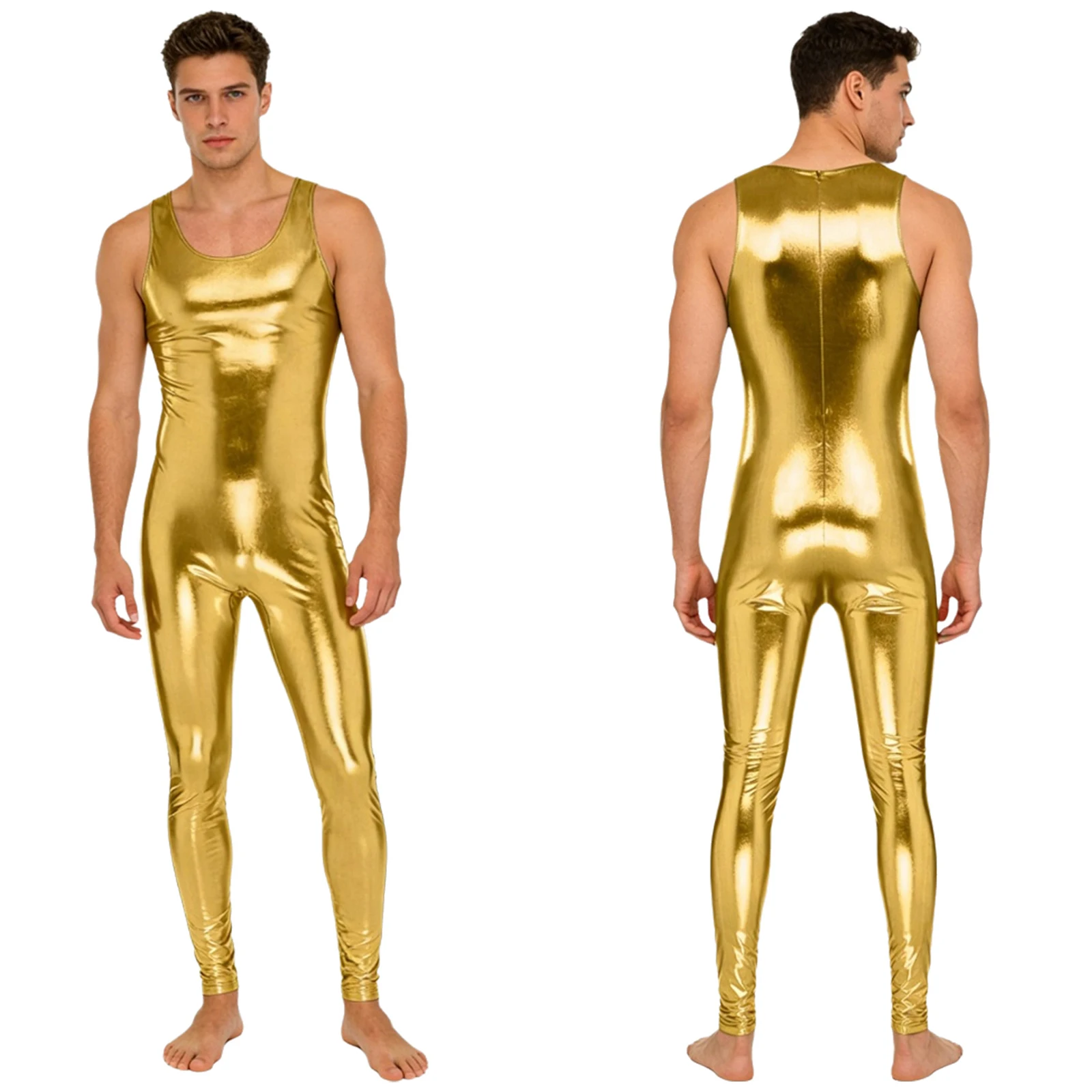 

Мужские цельные блестящие комбинезоны без рукавов для взрослых: для спорта, пилатеса, бодибилдинга, фитнеса, вечеринок, клубов, танцев на пилоне