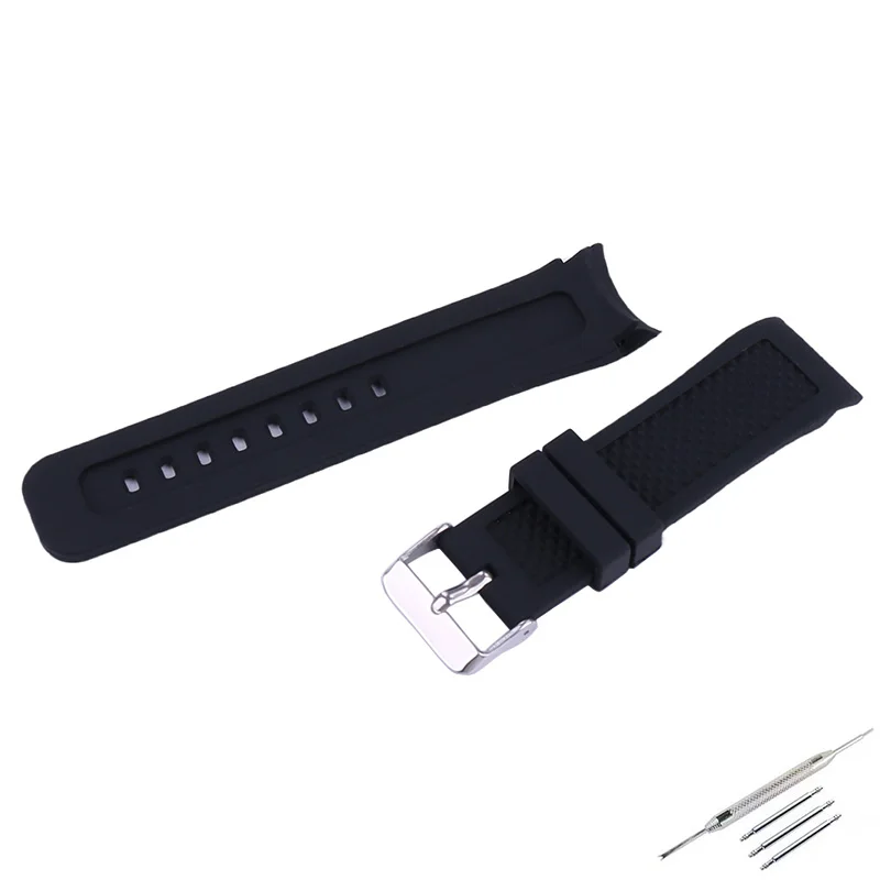 

24mm men's silicone watch strap accessories compatible for women's rubber arc watch band sports waterproof wristband bracelet