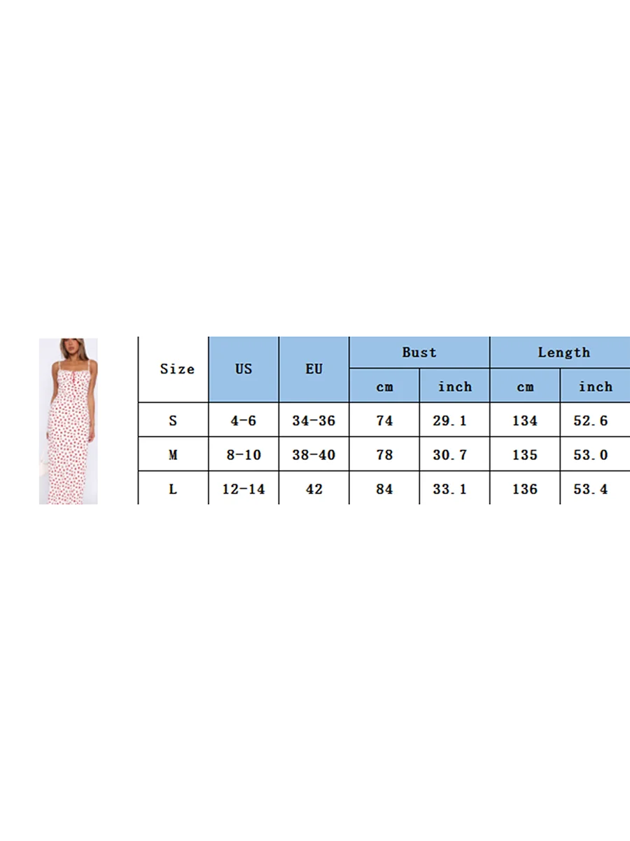 Women Floral Print Long Cami Dress Sleeveless Spaghetti Strap Front Ribbon Tie-Up Slim Dress