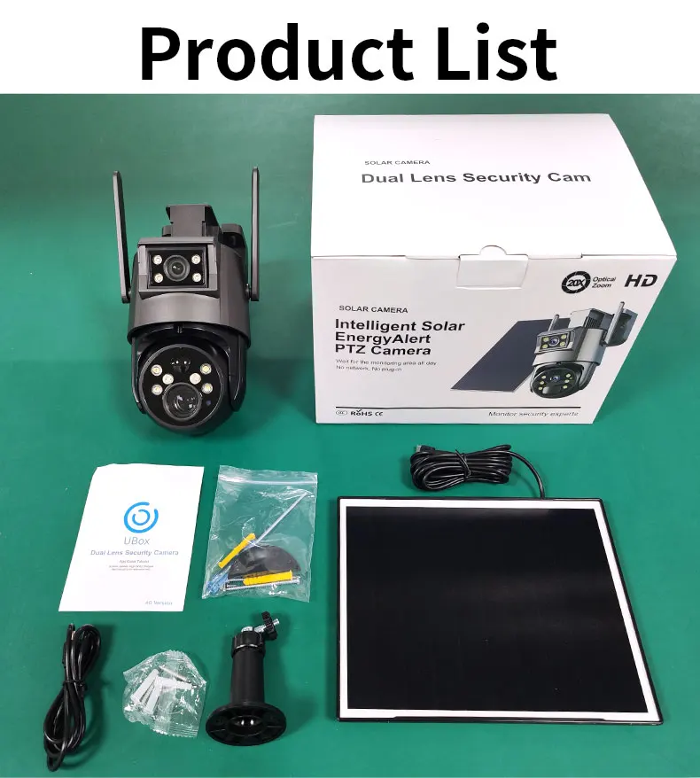 UBOX 20X زووم بصري 4G بطاقة Sim WIFI Dual Len كاميرات لاسلكية تعمل بالطاقة الشمسية CCTV PTZ كاميرا IP للشبكة الخارجية #6