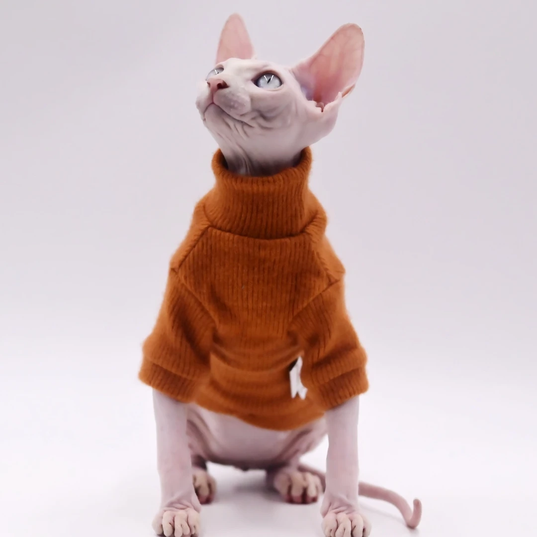 

Hairless Cat Clothes Autumn and Winter Warm Thickness Soft Cat Apparel for Sphynx Cats,Devon Rex Cats and Small Cats