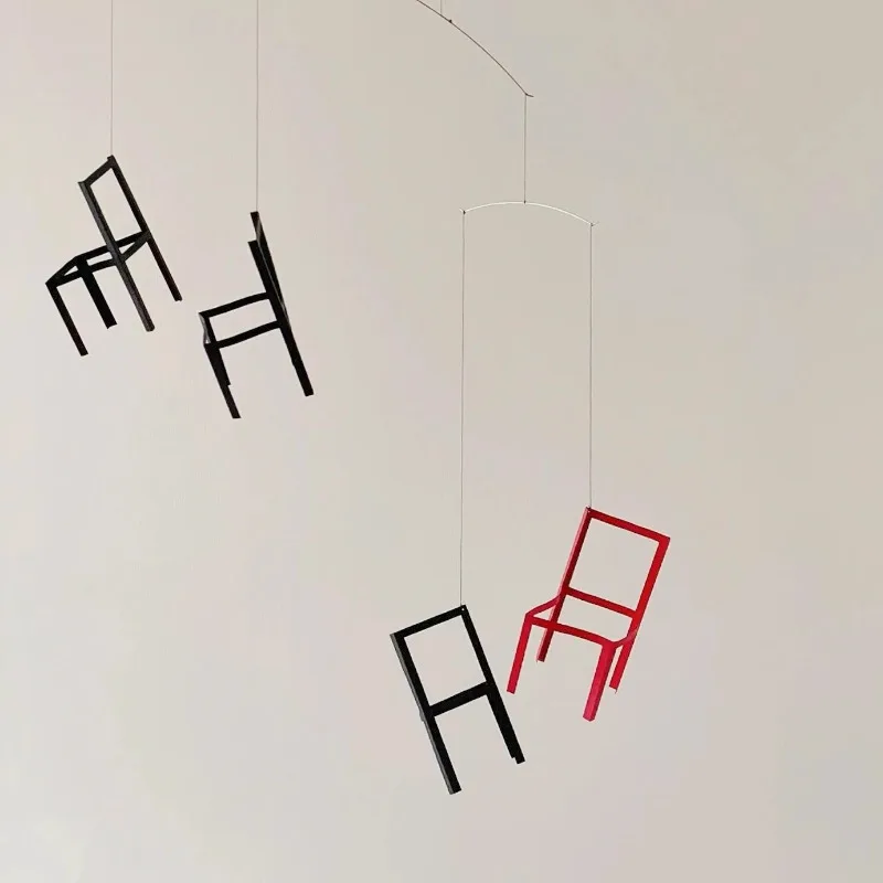 Creative origami chair hanging decorations, Nordic style chair shaped silent wind chime pendant, modern home decoration pendant