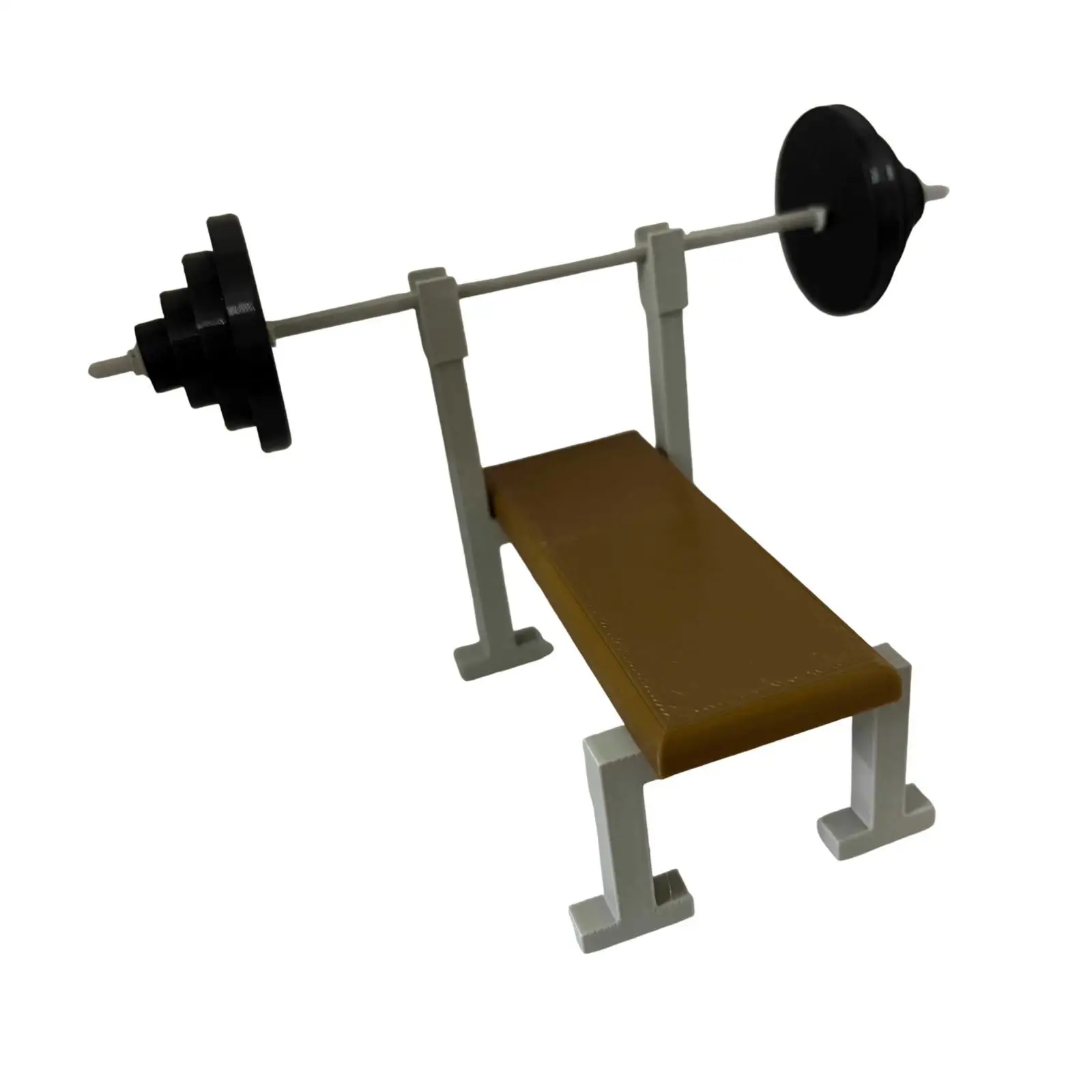 Barbell Rack Flat Bench Model Weightlifting Model 1:12Scale for Photo Props
