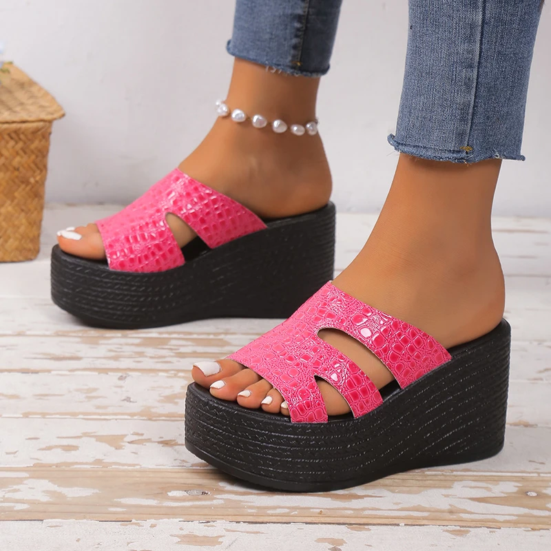 Sandals Summer 2024 New Women Retro Outdoor Fashion Slippers Wedges Platform Beach Trend Comfortable Open Toe Shoes Slides Women