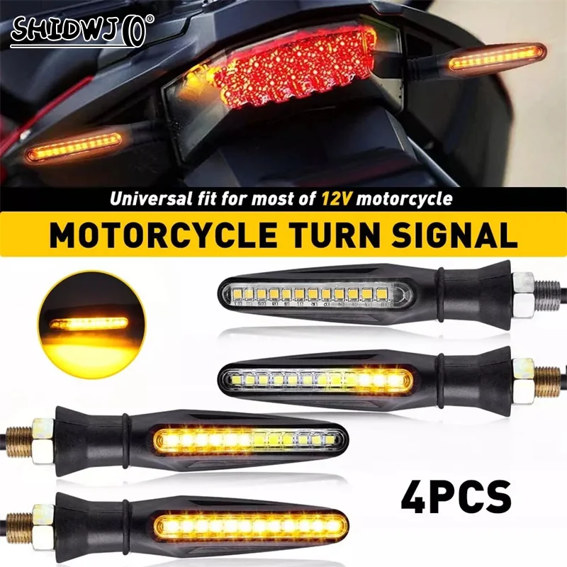 4 шт., индикаторы поворота для мотоцикла, 12 В