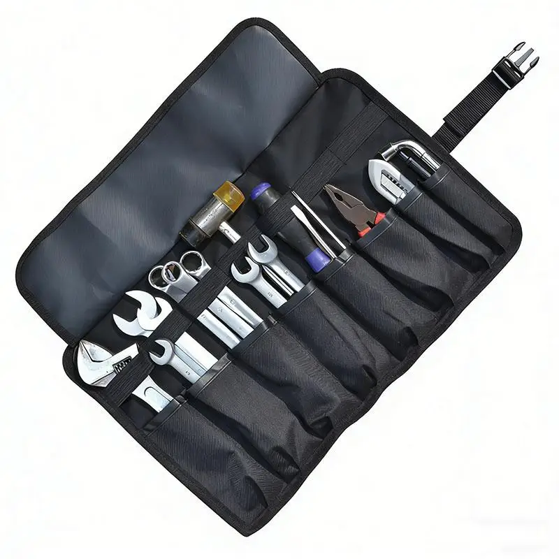 Foldable Roll Up Small Tool Storage Bag Oxford Cloth Portable Wrench Pouch Wear Resistant for Home DIY Handcraft Projects
